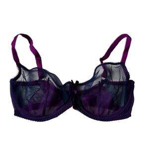 L’Agent by Agent Provocateur Blue/Purple Lace Bra Women's Size 34E| 54-28